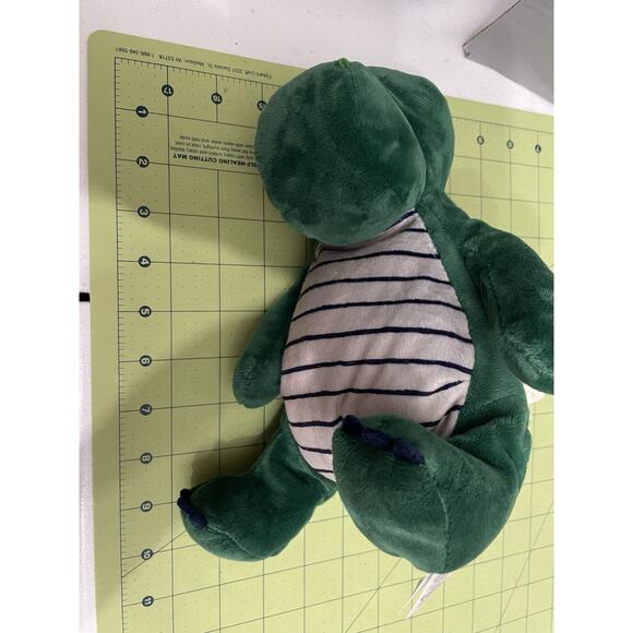 Carters Just One You Musical Green Dinosaur Plush Stuffed Animal Blue Stripes - Picture 5 of 9